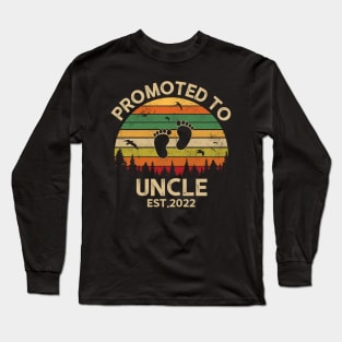 Promoted To Uncle Est 2022 Pregnancy Announcement Vintage Long Sleeve T-Shirt